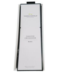 Threshold white Bamboo Drawer Organizer NWT 14 by 5 by 2 inches
